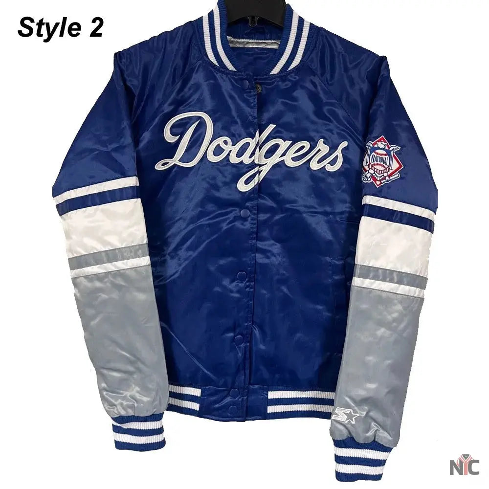 LA Dodgers National Royal Satin Jacket NYC Jackets