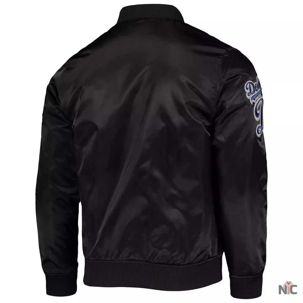 LA Dodgers Wordmark Black Varsity Jacket NYC Jackets