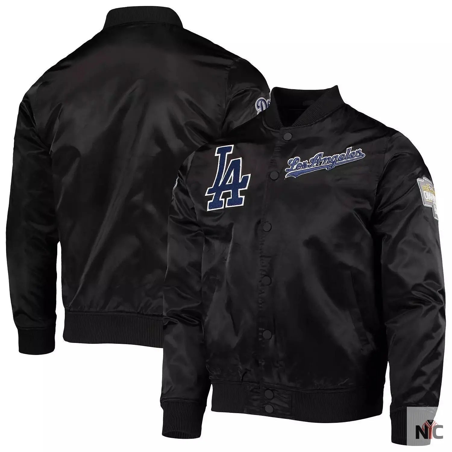 LA Dodgers Wordmark Black Varsity Jacket NYC Jackets