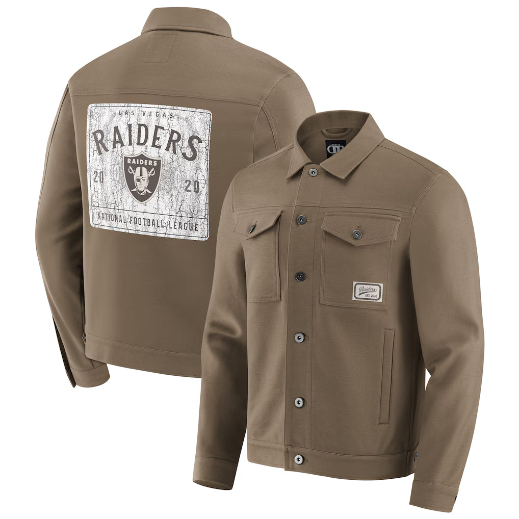 Las Vegas Raiders NFL x Darius Rucker Collection Trucker Full-Snap Jacket Jacket99