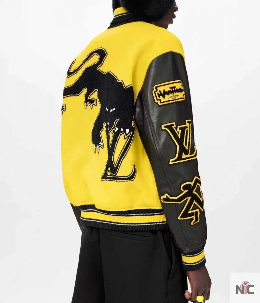 Louis Vuitton Letterman Yellow and Black Varsity Jacket NYC Jackets