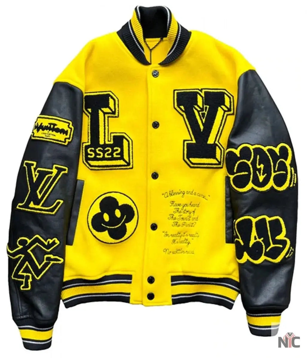 Louis Vuitton Letterman Yellow and Black Varsity Jacket NYC Jackets