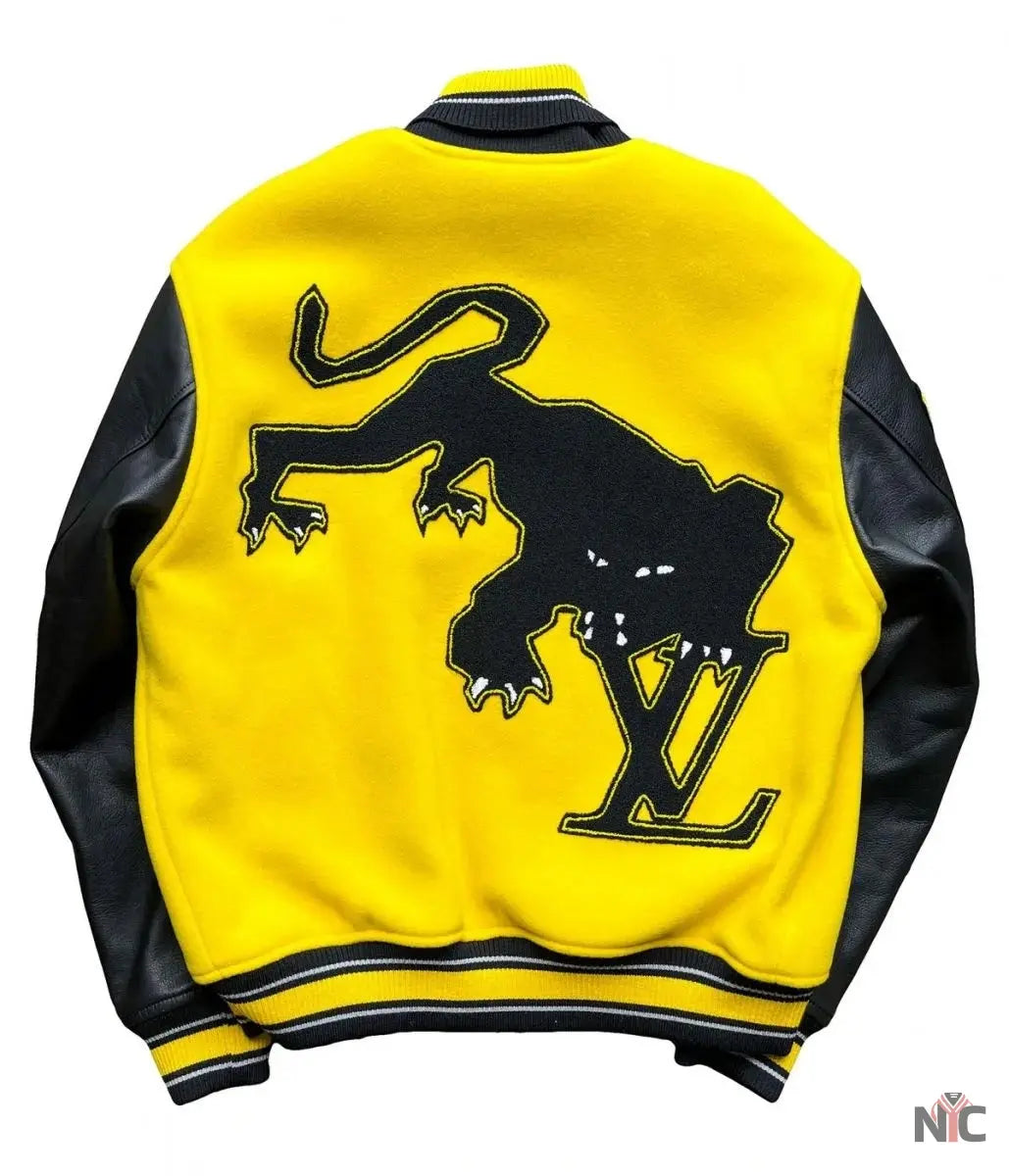 Louis Vuitton Letterman Yellow and Black Varsity Jacket NYC Jackets