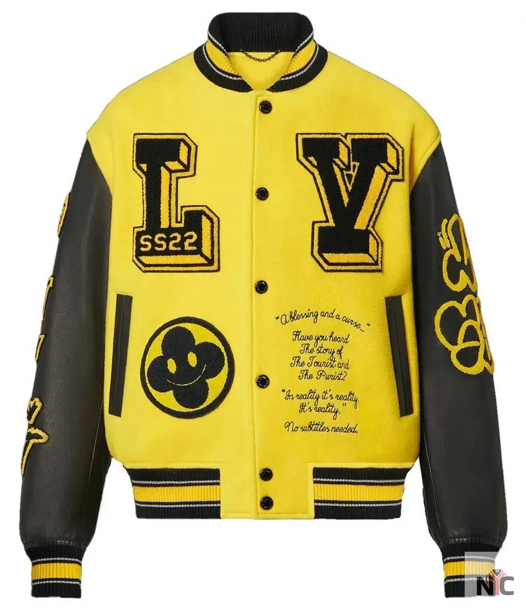 Louis Vuitton Letterman Yellow and Black Varsity Jacket NYC Jackets