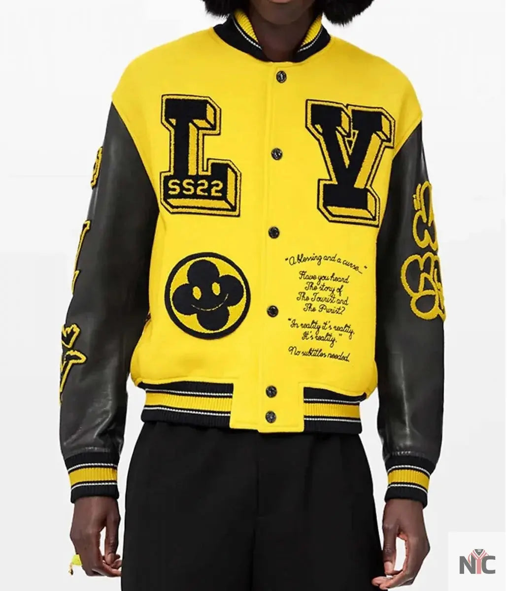 Louis Vuitton Letterman Yellow and Black Varsity Jacket NYC Jackets