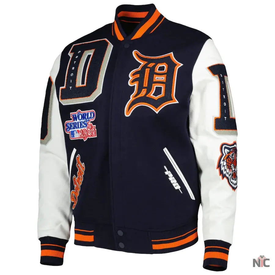 Men’s Detroit Tigers Mash Up Logo Varsity Full-zip Jacket NYC Jackets