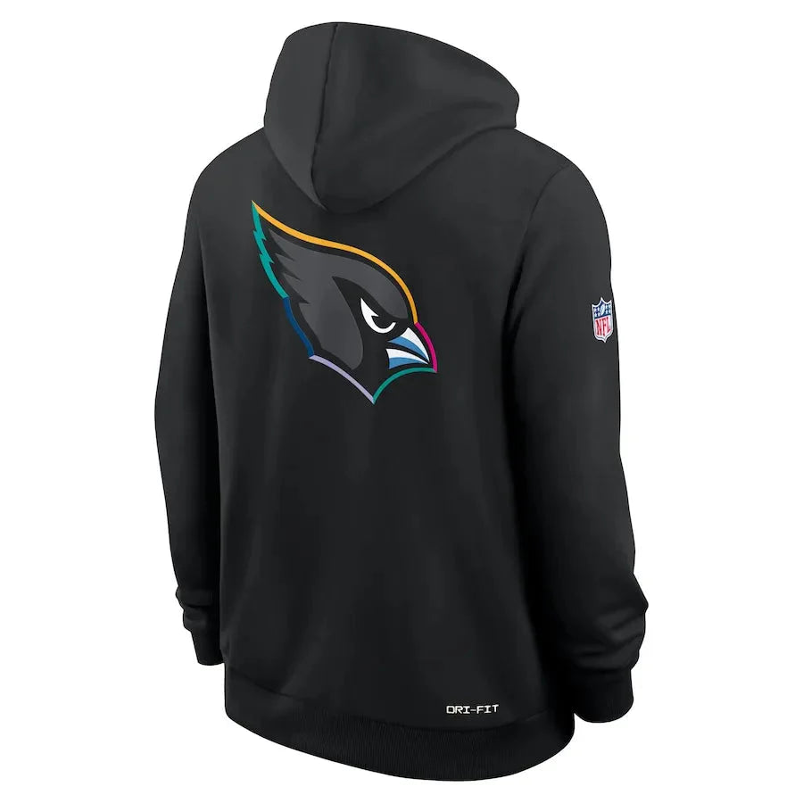 Arizona Cardinals Nike Black 2025 NFL Crucial Catch Sideline Standard Issue Dri-FIT Hoodie Jacket99
