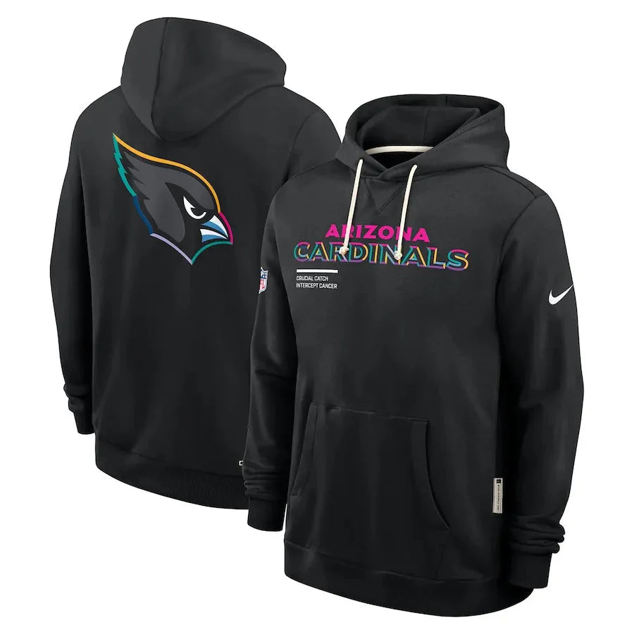 Arizona Cardinals Nike Black 2025 NFL Crucial Catch Sideline Standard Issue Dri-FIT Hoodie Jacket99