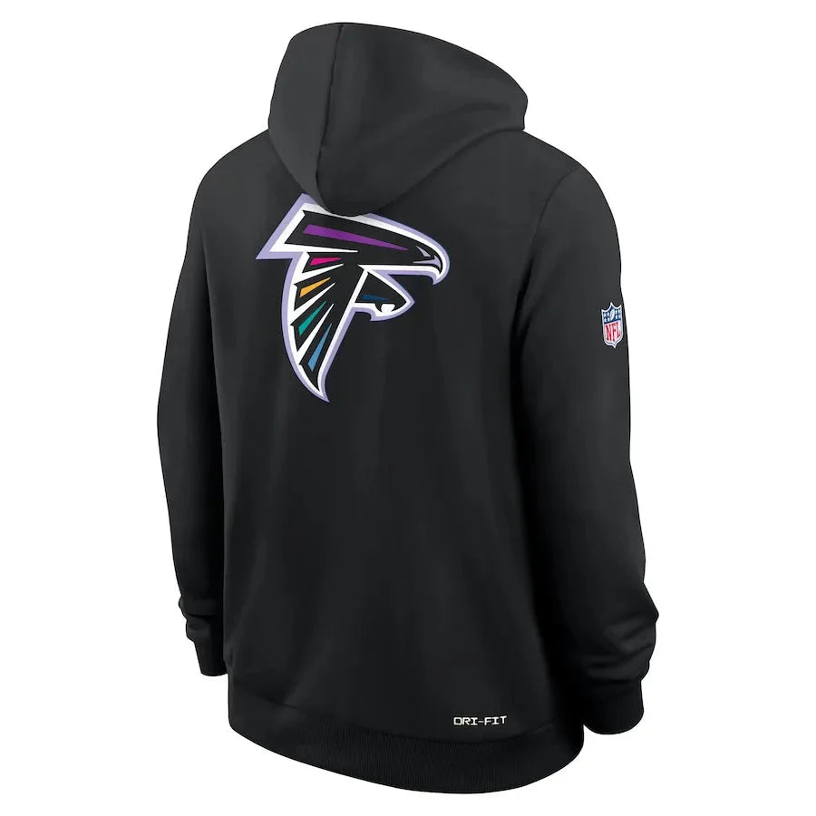 Atlanta Falcons Nike Black 2025 NFL Crucial Catch Sideline Standard Issue Dri-FIT Hoodie Jacket99