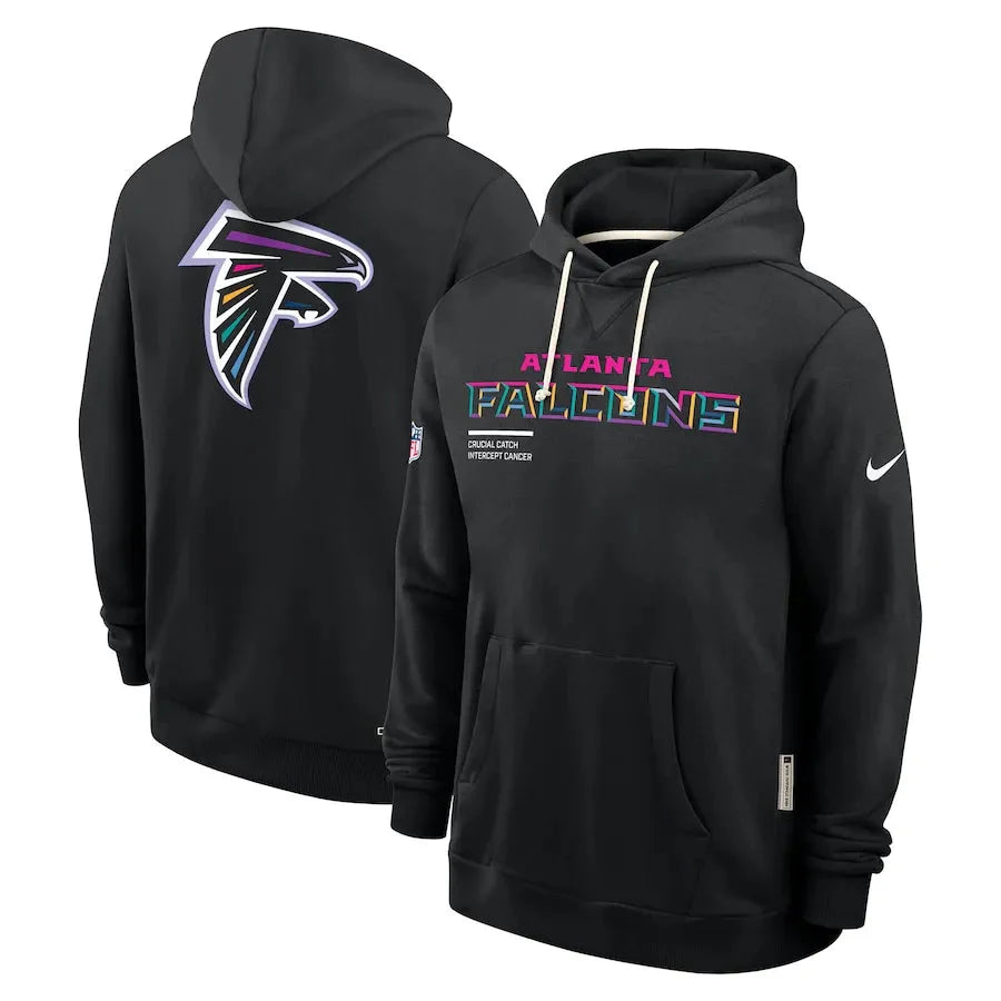 Atlanta Falcons Nike Black 2025 NFL Crucial Catch Sideline Standard Issue Dri-FIT Hoodie Jacket99