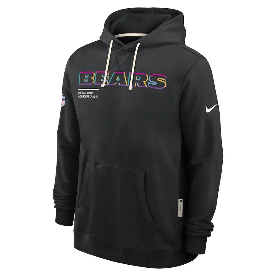 Chicago Bears Nike Black 2025 NFL Crucial Catch Sideline Standard Issue Dri-FIT Hoodie Jacket99