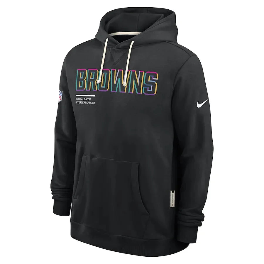 Cleveland Browns Nike Black 2025 NFL Crucial Catch Sideline Standard Issue Dri-FIT Hoodie Jacket99