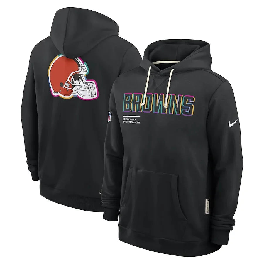 Cleveland Browns Nike Black 2025 NFL Crucial Catch Sideline Standard Issue Dri-FIT Hoodie Jacket99