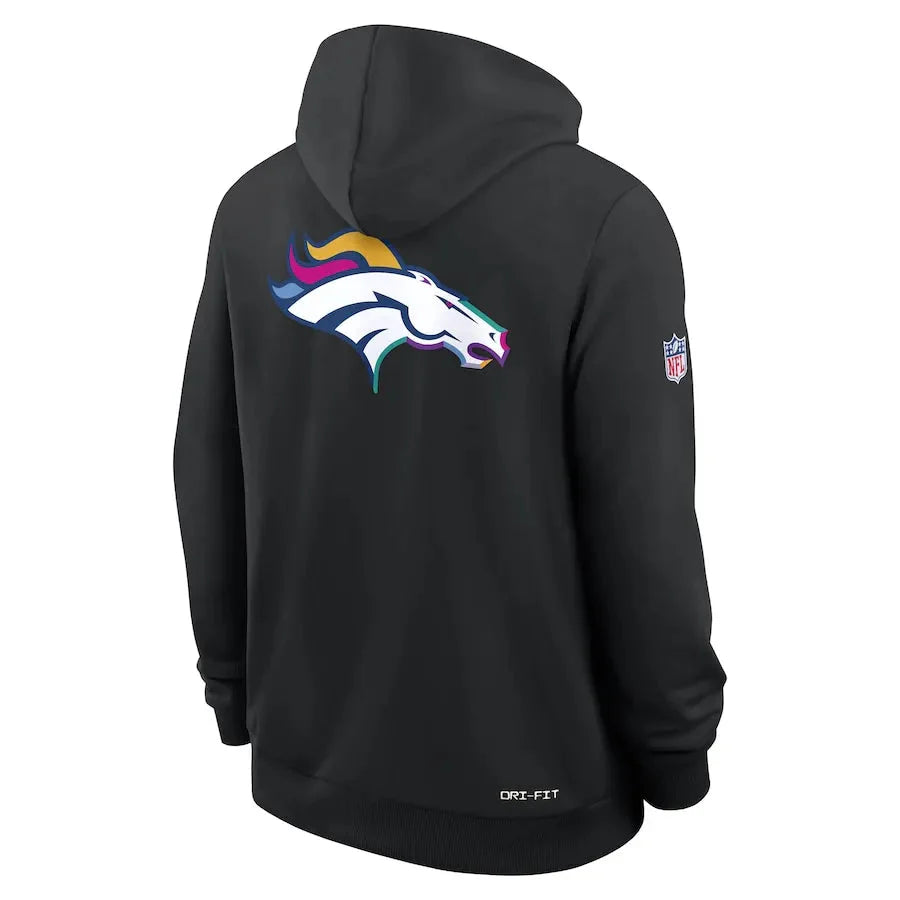 Denver Broncos Nike Black 2025 NFL Crucial Catch Sideline Standard Issue Dri-FIT Hoodie Jacket99