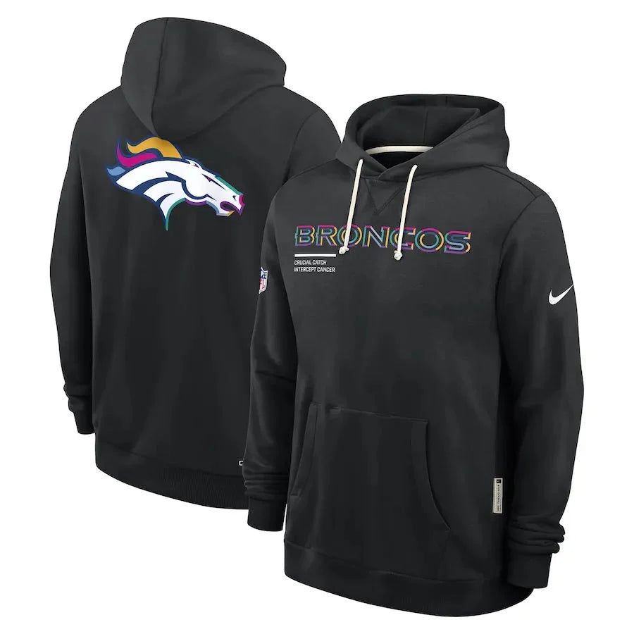 Denver Broncos Nike Black 2025 NFL Crucial Catch Sideline Standard Issue Dri-FIT Hoodie Jacket99