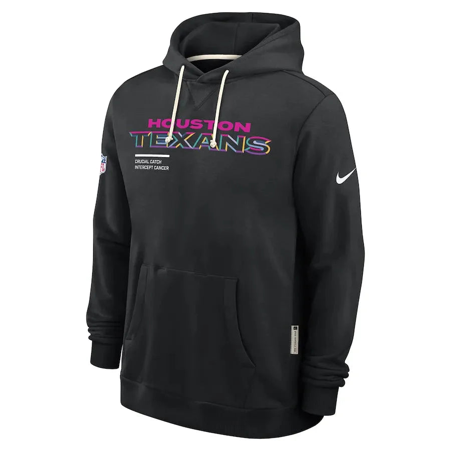 Houston Texans Nike Black 2025 NFL Crucial Catch Sideline Standard Issue Dri-FIT Hoodie Jacket99