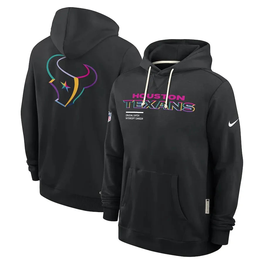 Houston Texans Nike Black 2025 NFL Crucial Catch Sideline Standard Issue Dri-FIT Hoodie Jacket99