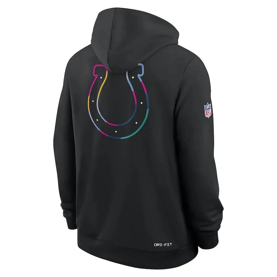 Indianapolis Colts Nike Black 2025 NFL Crucial Catch Sideline Standard Issue Dri-FIT Hoodie Jacket99