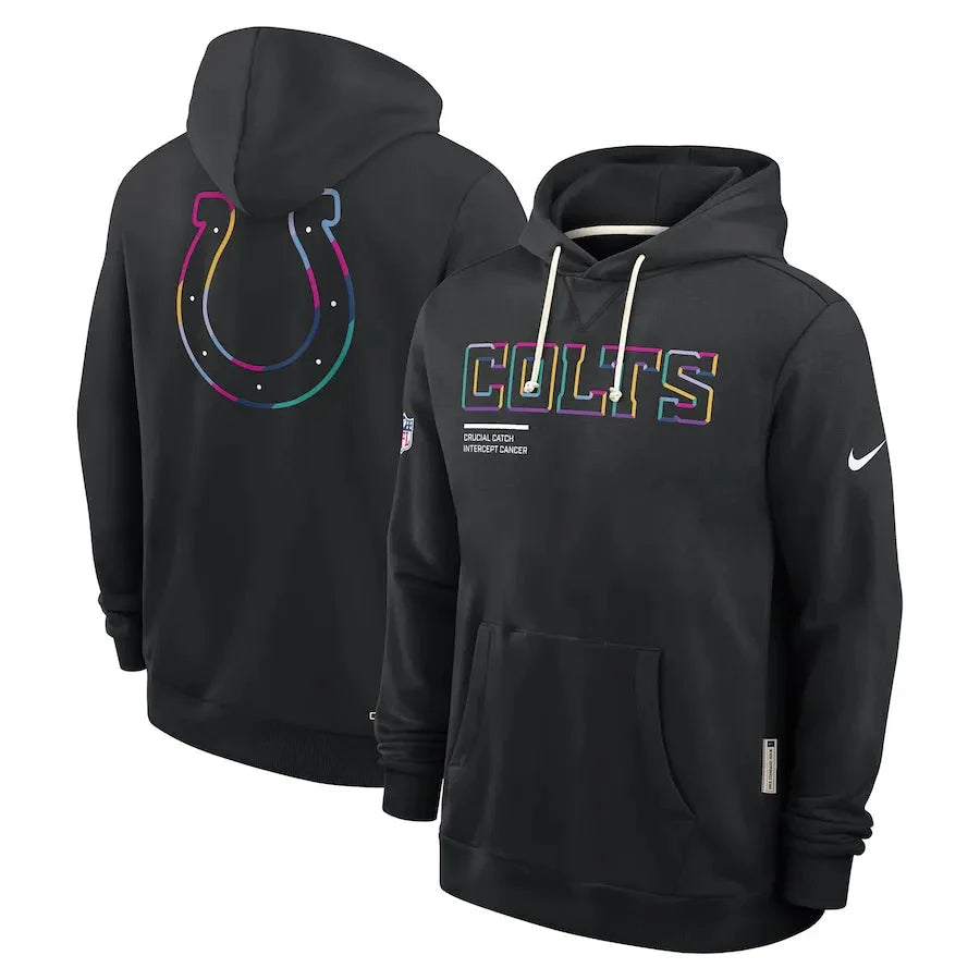 Indianapolis Colts Nike Black 2025 NFL Crucial Catch Sideline Standard Issue Dri-FIT Hoodie Jacket99