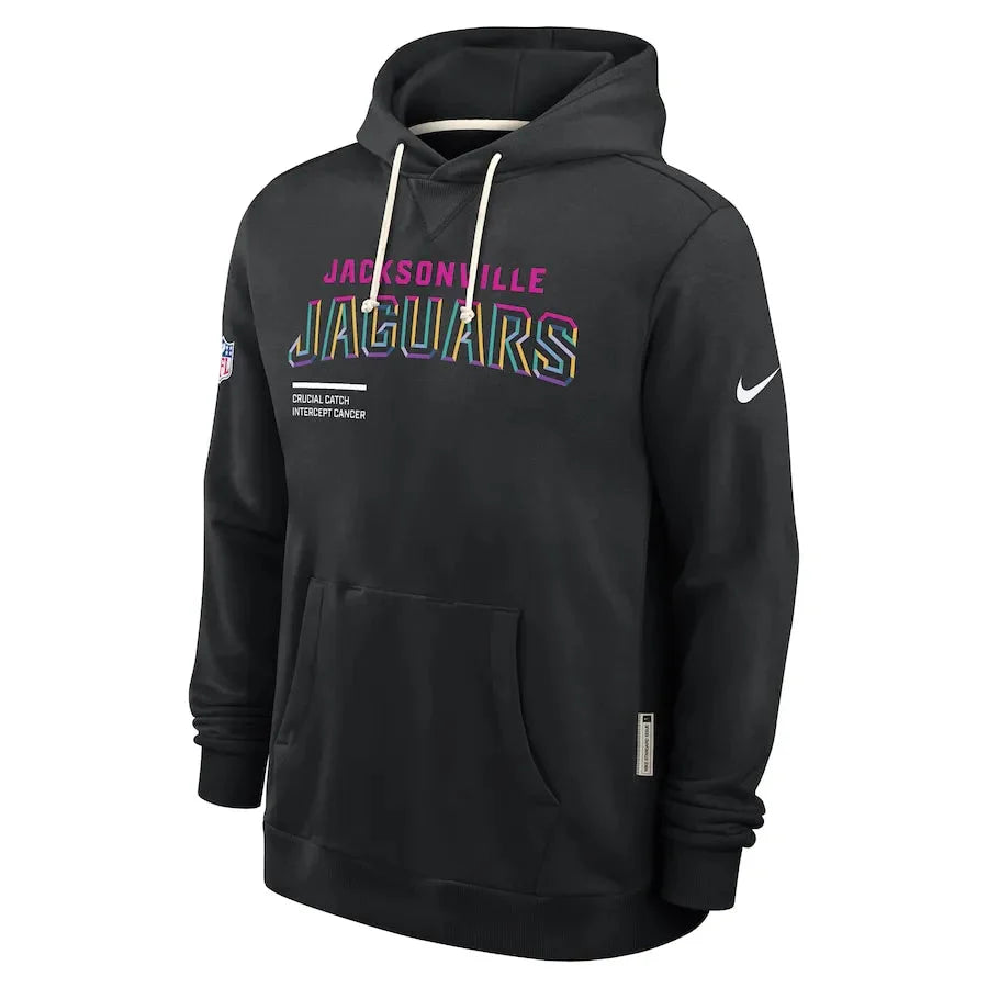 Jacksonville Jaguars Nike Black 2025 NFL Crucial Catch Sideline Standard Issue Dri-FIT Hoodie Jacket99