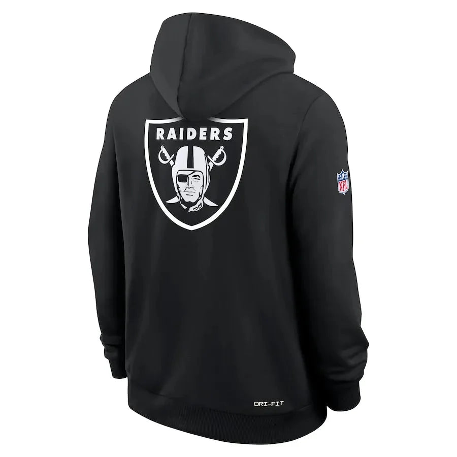 Las Vegas Raiders Nike Black 2025 NFL Crucial Catch Sideline Standard Issue Dri-FIT Hoodie Jacket99