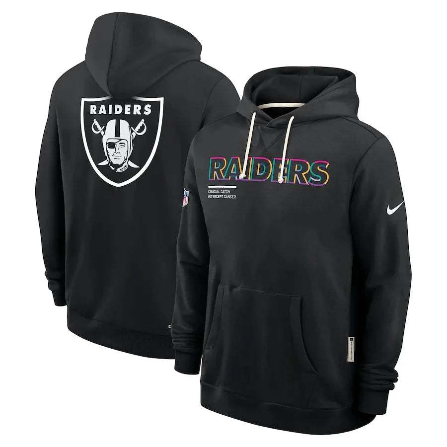 Las Vegas Raiders Nike Black 2025 NFL Crucial Catch Sideline Standard Issue Dri-FIT Hoodie Jacket99