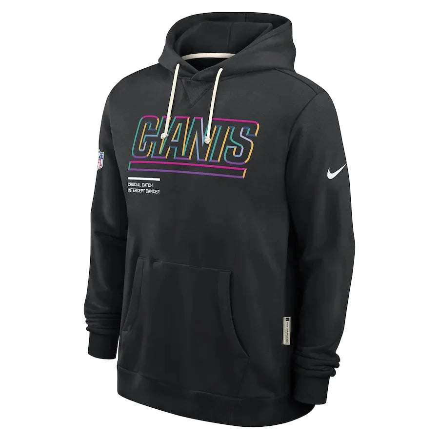 New York Giants Nike Black 2025 NFL Crucial Catch Sideline Standard Issue Dri-FIT Hoodie Jacket99
