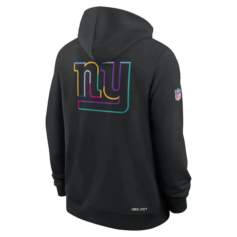 New York Giants Nike Black 2025 NFL Crucial Catch Sideline Standard Issue Dri-FIT Hoodie Jacket99