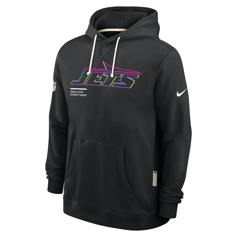 New York Jets Nike Black 2025 NFL Crucial Catch Sideline Standard Issue Dri-FIT Hoodie Jacket99