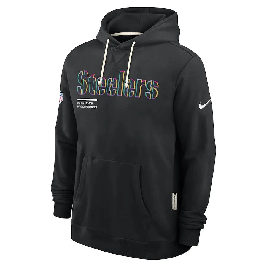 Pittsburgh Steelers Nike Black 2025 NFL Crucial Catch Sideline Standard Issue Dri-FIT Hoodie Jacket99