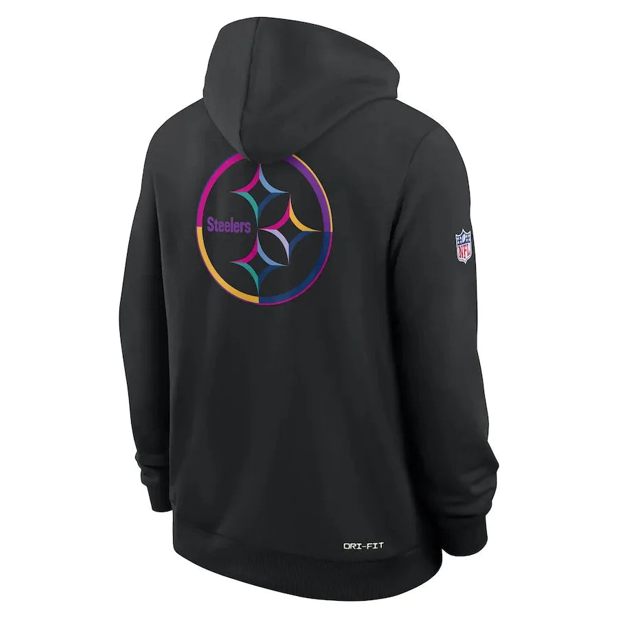 Pittsburgh Steelers Nike Black 2025 NFL Crucial Catch Sideline Standard Issue Dri-FIT Hoodie Jacket99