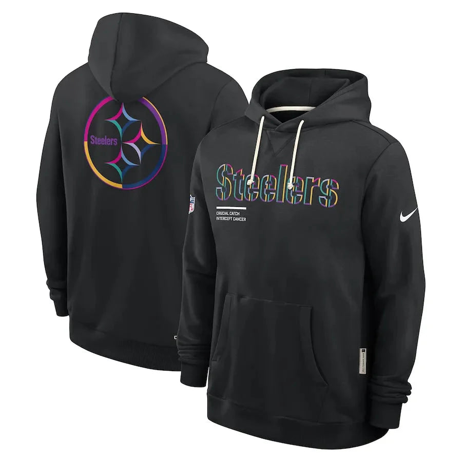 Pittsburgh Steelers Nike Black 2025 NFL Crucial Catch Sideline Standard Issue Dri-FIT Hoodie Jacket99