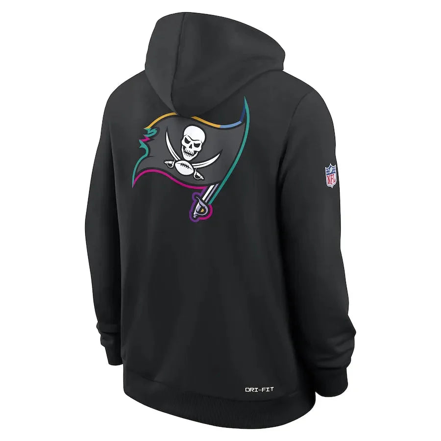 Tampa Bay Buccaneers Nike Black 2025 NFL Crucial Catch Sideline Standard Issue Dri-FIT Hoodie Jacket99