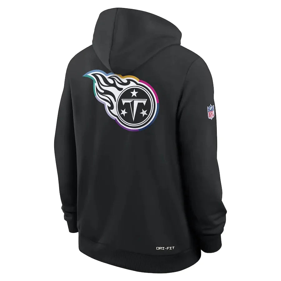 Tennessee Titans Nike Black 2025 NFL Crucial Catch Sideline Standard Issue Dri-FIT Hoodie Jacket99