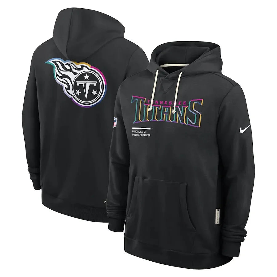 Tennessee Titans Nike Black 2025 NFL Crucial Catch Sideline Standard Issue Dri-FIT Hoodie Jacket99