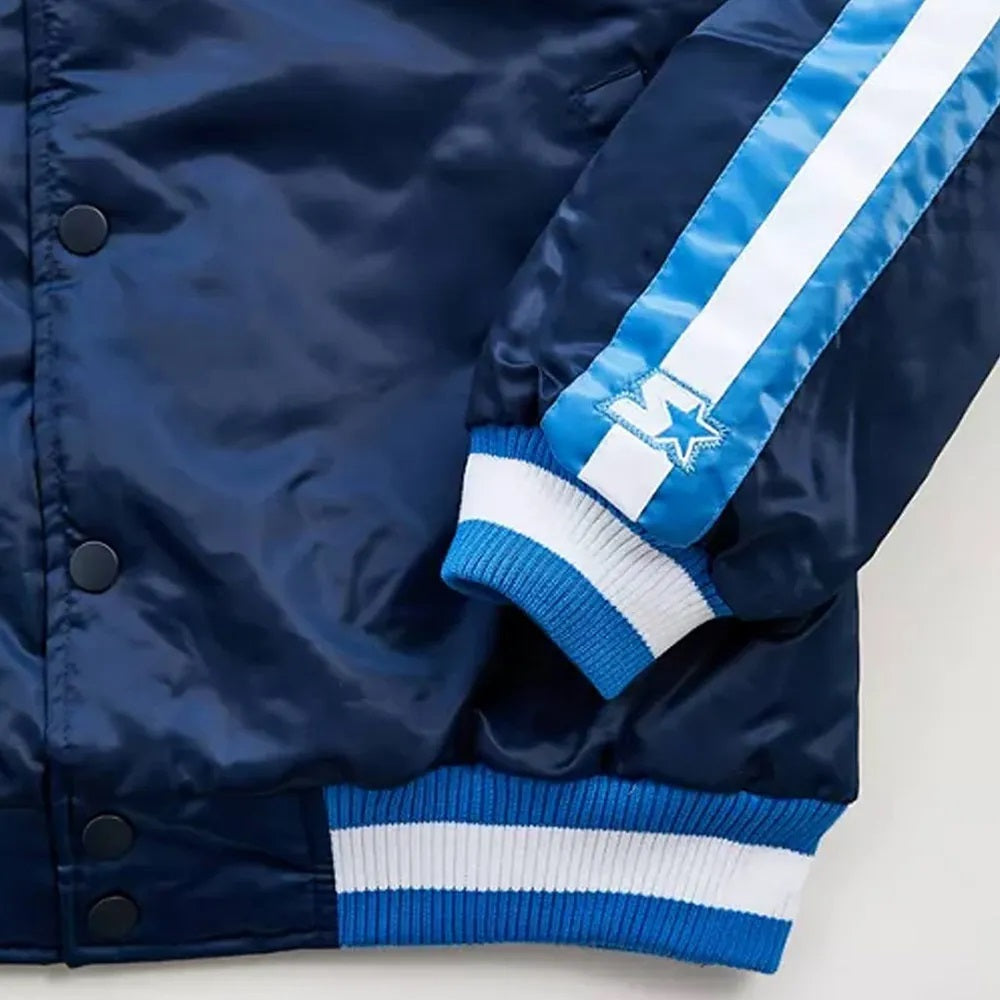 Los Angeles Chargers Striped Navy Blue Satin Jacket USA Jackets