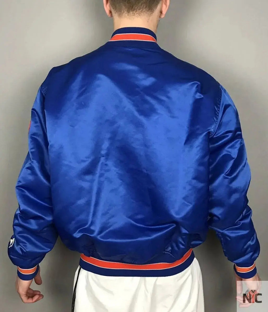 Mets New York Blue and White Satin Jacket NYC Jackets