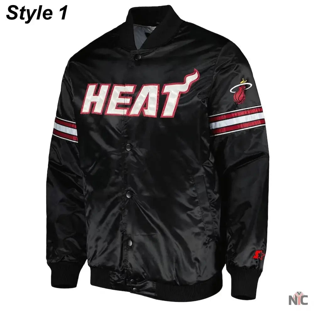 Miami Heat Pick & Roll Full-Snap Satin Jacket NYC Jackets