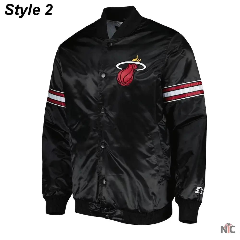 Miami Heat Pick & Roll Full-Snap Satin Jacket NYC Jackets