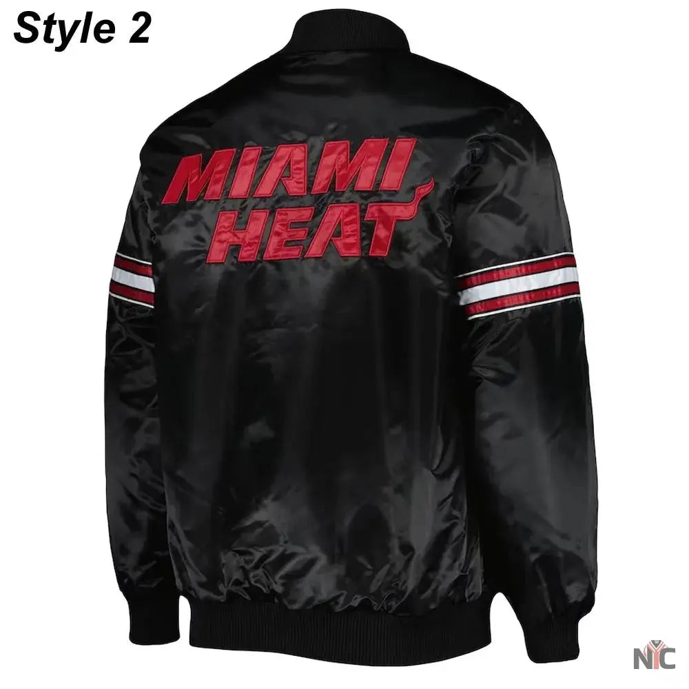 Miami Heat Pick & Roll Full-Snap Satin Jacket NYC Jackets