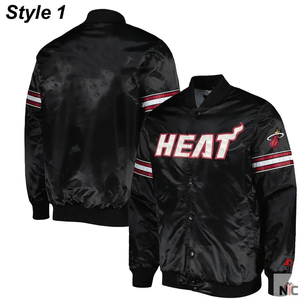 Miami Heat Pick & Roll Full-Snap Satin Jacket NYC Jackets
