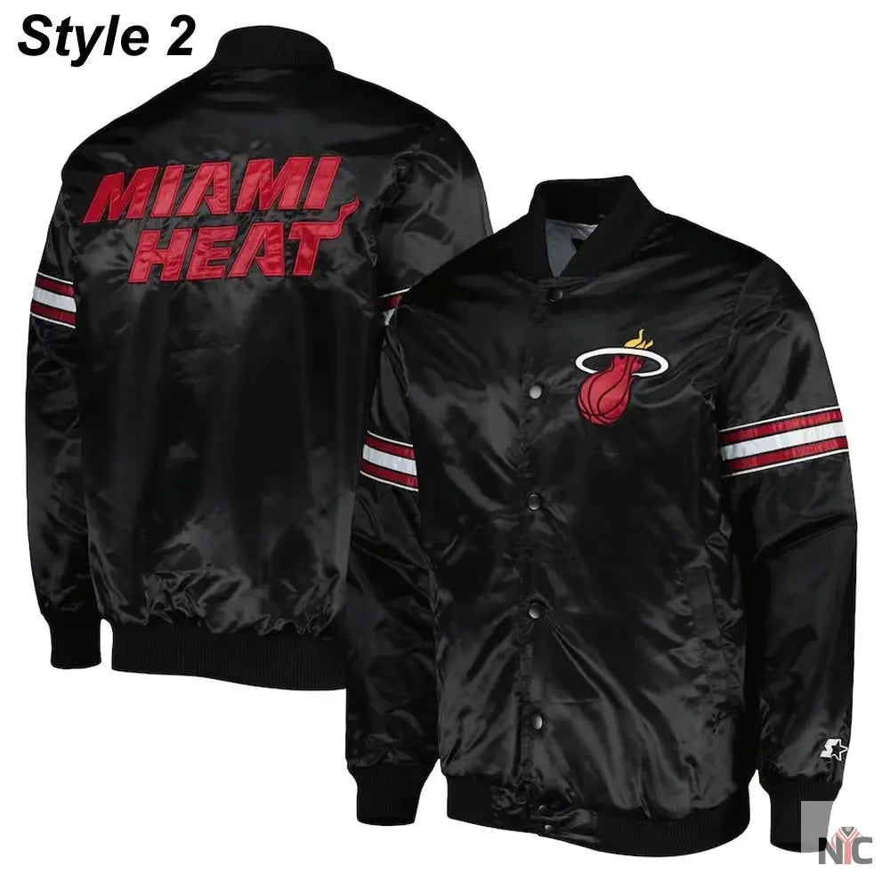 Miami Heat Pick & Roll Full-Snap Satin Jacket NYC Jackets