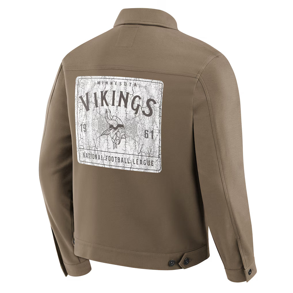 Minnesota Vikings NFL x Darius Rucker Collection Trucker Full-Snap Jacket Jacket99