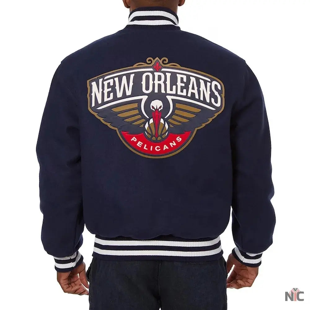New Orleans Pelicans Navy Varsity Wool Jacket NYC Jackets