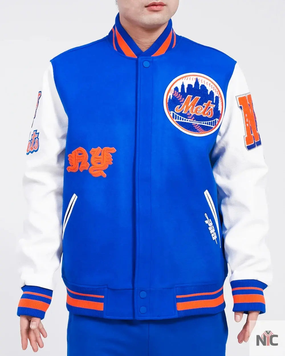 New York Mets Old English Varsity Jacket NYC Jackets