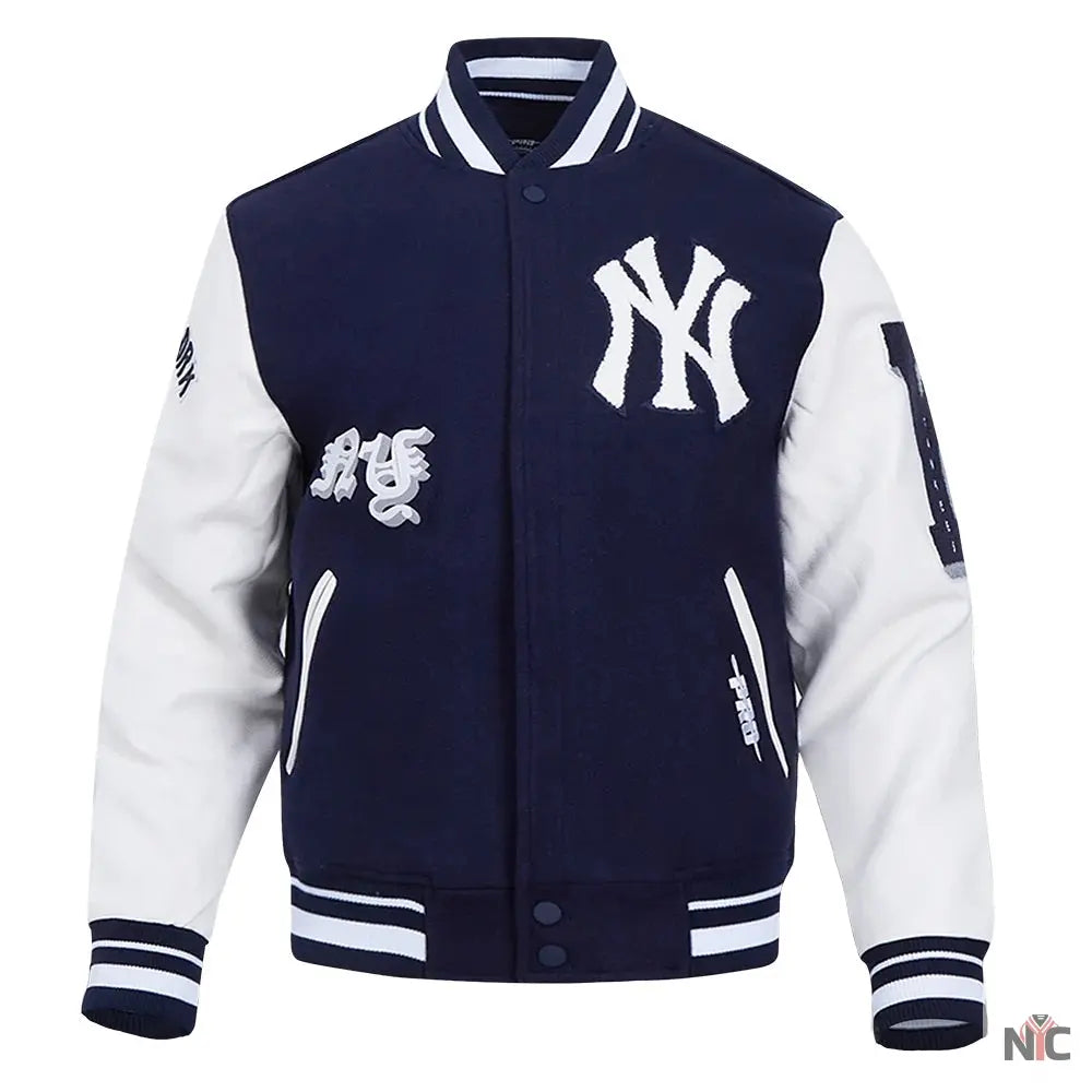New York Yankees Old English Varsity Jacket NYC Jackets