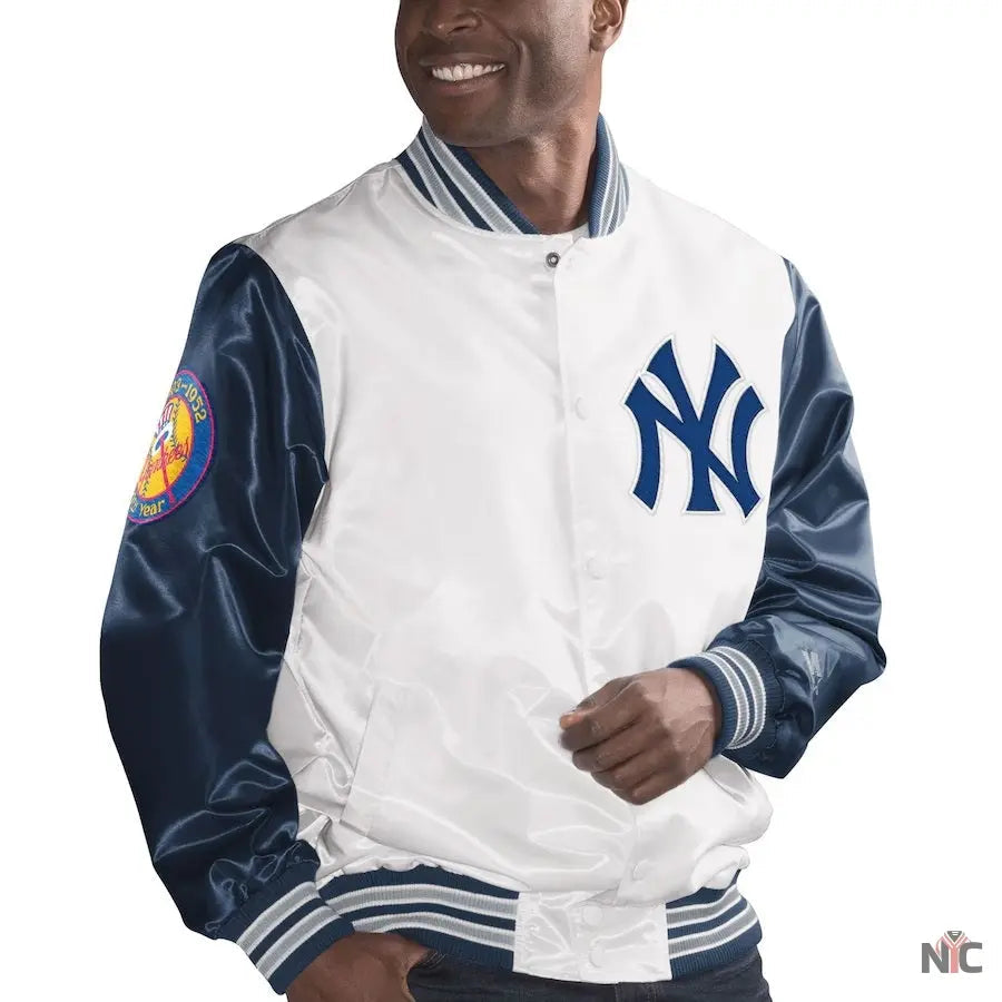 New York Yankees The Legend White Satin Jacket NYC Jackets