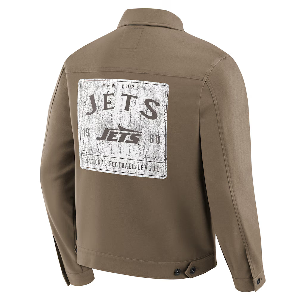 New York Jets NFL x Darius Rucker Collection Trucker Full-Snap Jacket Jacket99