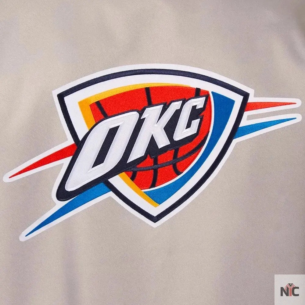 Oklahoma City Thunder Gray Royal Varsity Poly Twill Jacket NYC Jackets