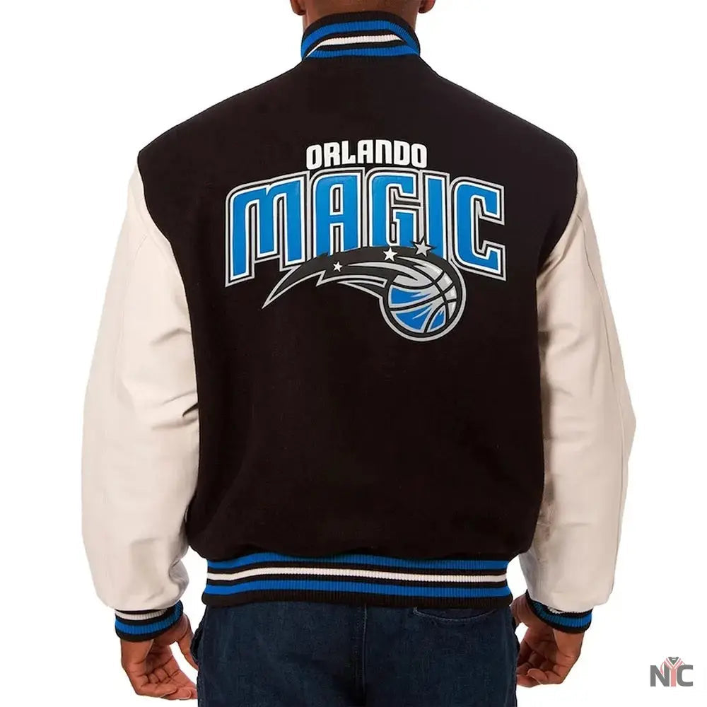 Orlando Magic Black and White Varsity Jacket NYC Jackets